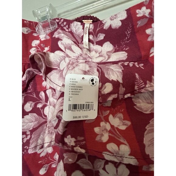 Free People Red Floral Ruffle Shorts - Picture 8 of 13